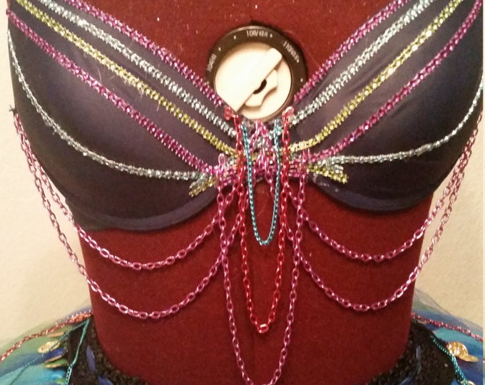 bedazzled Gypsy peacock bra