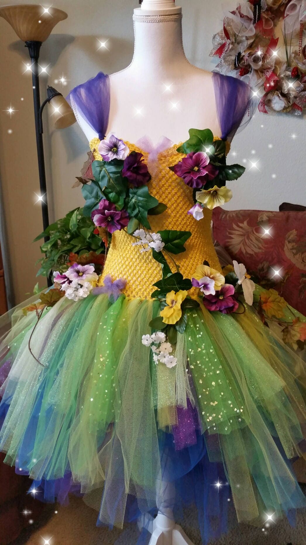Adult spring woodland fairy tutu renaissance dress costume