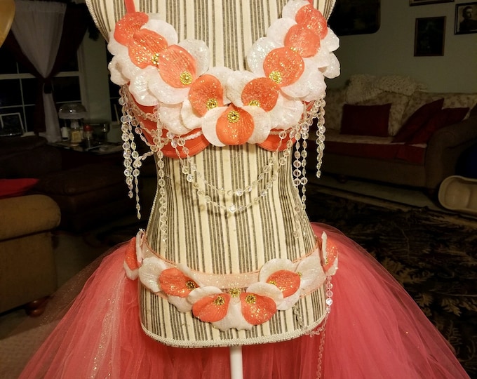 Tropical Showgirl, rave, bedazzled bra