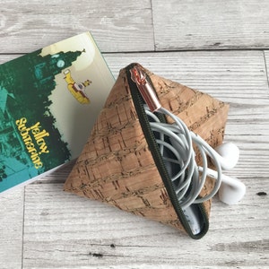 Handgefertigte natürliche Kork Ohrhörer Brieftasche, perfektes Geschenk für Ihre Handtasche oder Tasche
