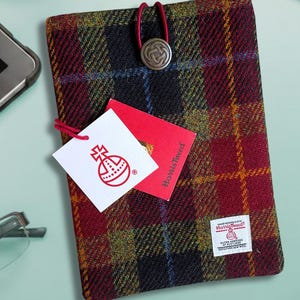 Harris Tweed Tasche für E-Reader, Kindle, verschiedene Größen mit Reißverschluss oder Knopfverschluss