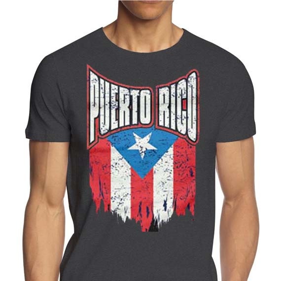 Puerto Rico Distressed Flag Graphic On An American Apparel Tee Etsy