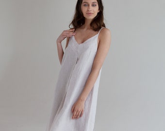 Linen Nightdress "Jasmine", Linen nightgown, Women's linen nightwear,Linen slip dress