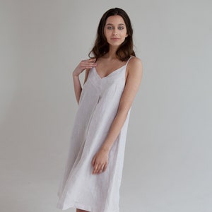Linen Nightdress Jasmine, Linen nightgown, Women's linen nightwear,Linen slip dress image 1