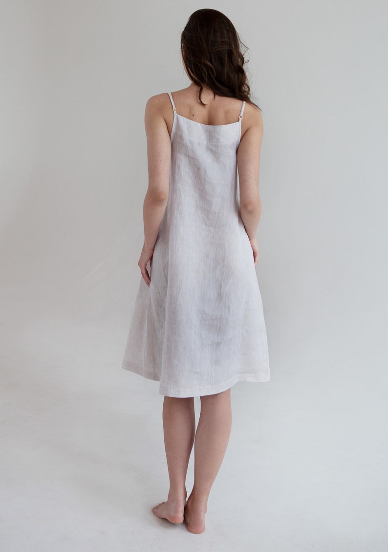 Linen Nightdress Jasmine, Linen nightgown, Women's linen nightwear,Linen slip dress image 2