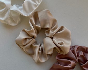 Satin Scrunchies ,Soft , Smooth , 3 piece set