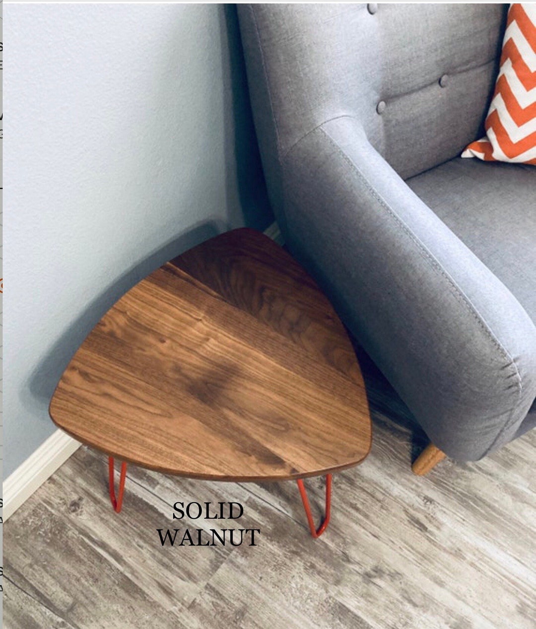 Mid Century Modern Side Table ~ Solid Walnut ~ With Hairpin Legs - Etsy