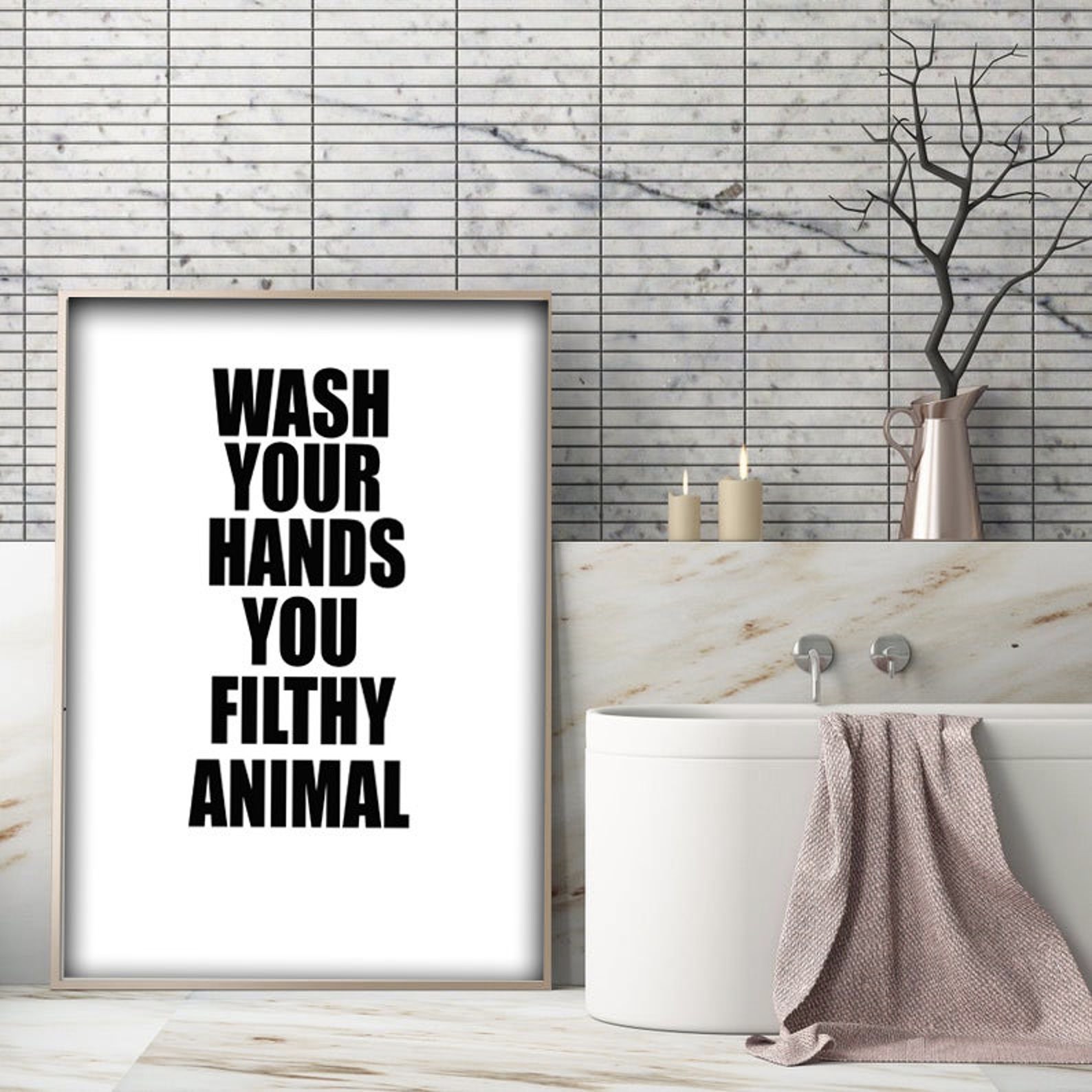 Wash Your Hands You Filthy Animal Printable Wall Art PDF JPG Etsy