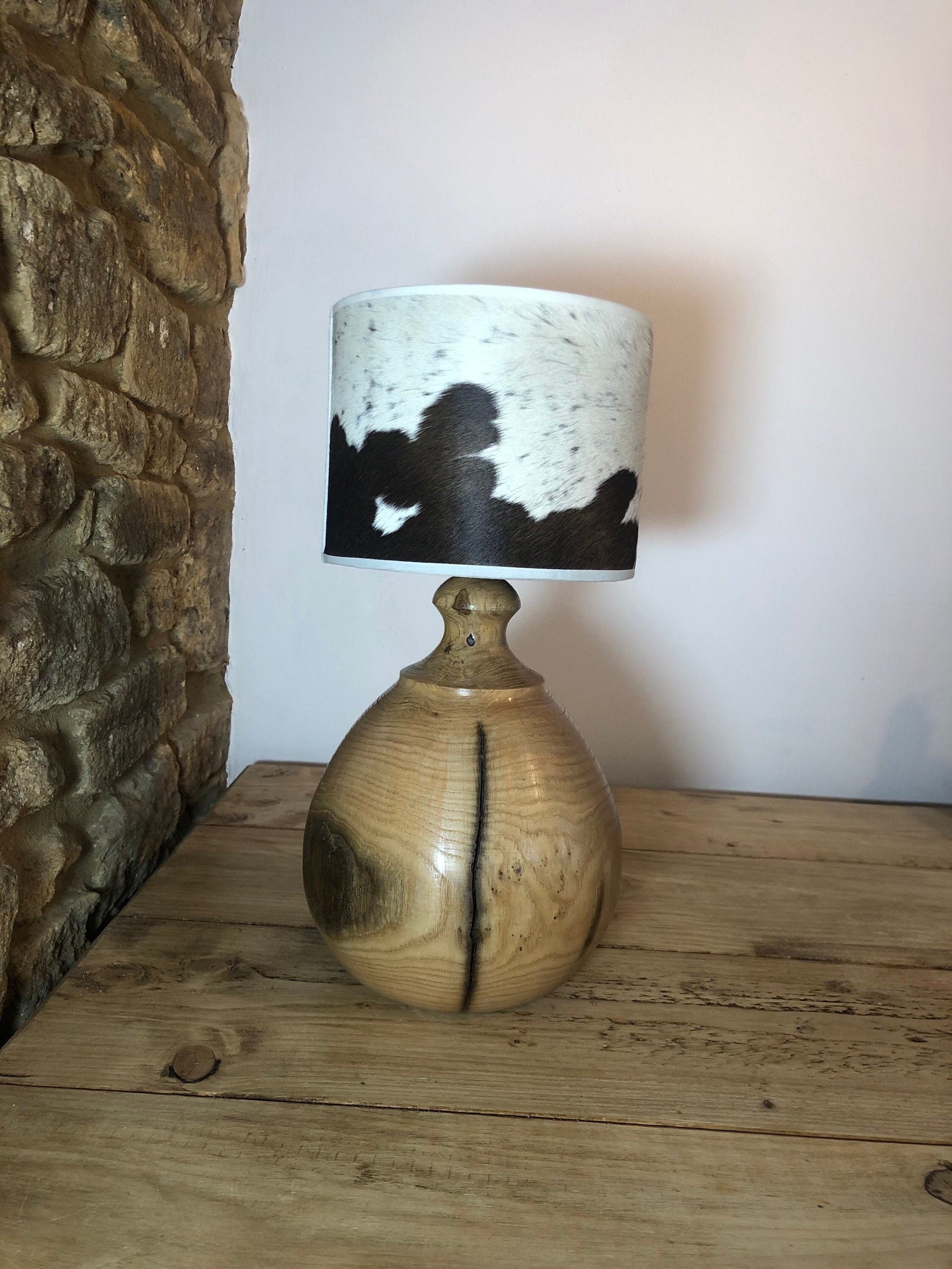 Authentic Cowhide Fur Lampshade 20cm Farmhouse Lamp Shade Cow Etsy