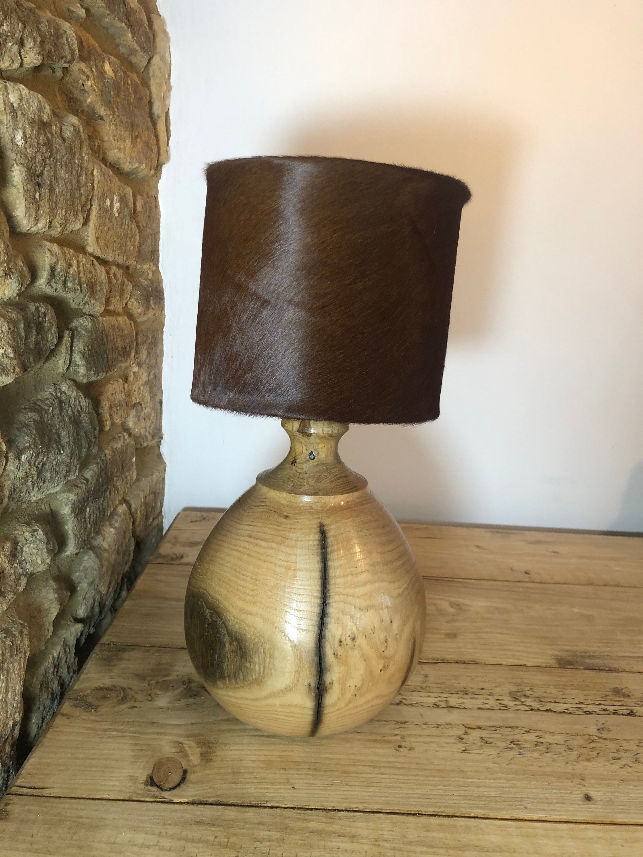 Authentic Cowhide Fur Lampshade 20cm Farmhouse Lamp Shade Etsy