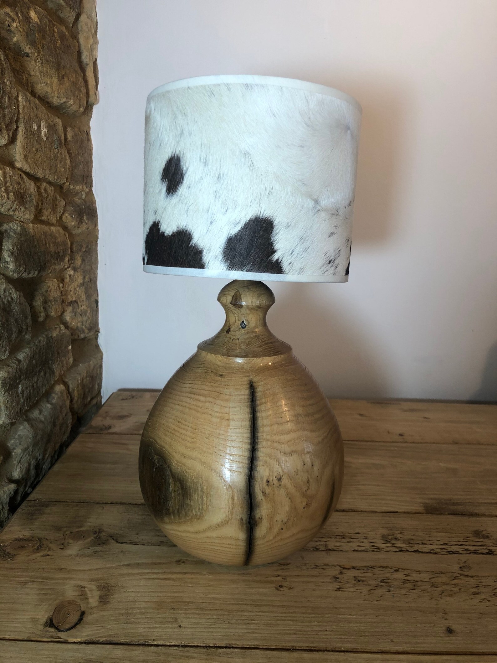 Authentic Cowhide Fur Lampshade 20cm Farmhouse Lamp Shade Cow Etsy