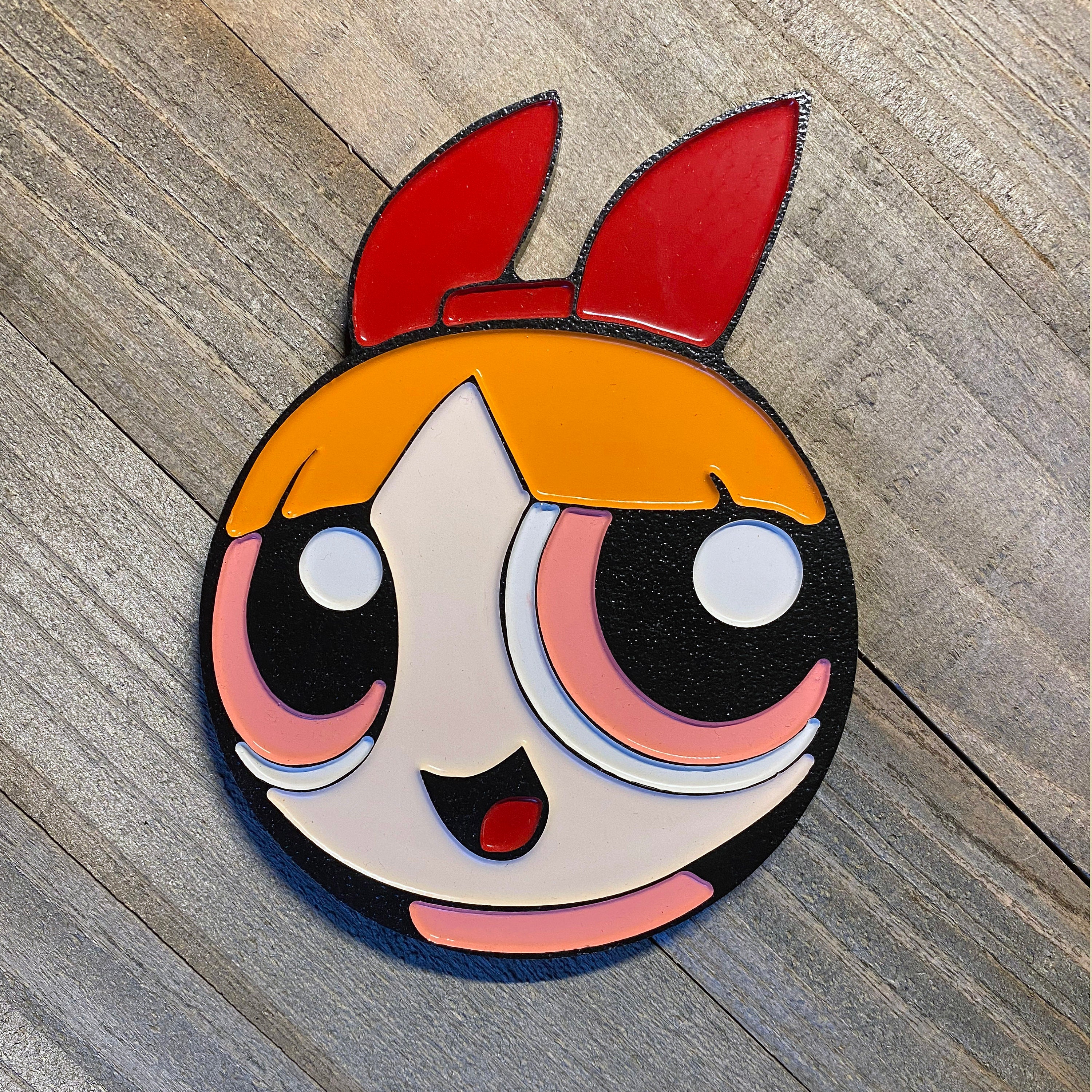 Blossom Powerpuff Girls Coaster Etsy