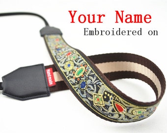 032 Custom  Camera Strap  Personalized Camera Strap etnic Embroidered DSLR Sony, Nikon, Canon Accessorie Photography Gift Birthday Gift Boho