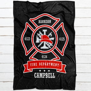 Firefighter Gift for Him Fireman Gifts for Firefighter Blanket Firemen Gift Personalized Retirement Gift for Her Firefighter Wife Wedding