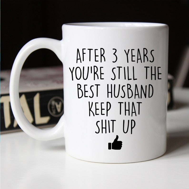 3rd Anniversary Gift 3 Year Anniversary Mug Leather Etsy
