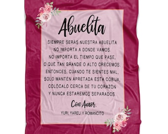 Abuela Gift for Grandma Blanket Abuelita Christmas Gift for Grandma Personalized Throw Blanket in Spanish Custom Gift for Grandmother Gift 1