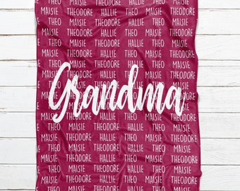 Grandma Gift for Grandma Blanket Christmas Gift for Grandma Personalized Throw Blanket Custom Gift for Grandmother Gift 1