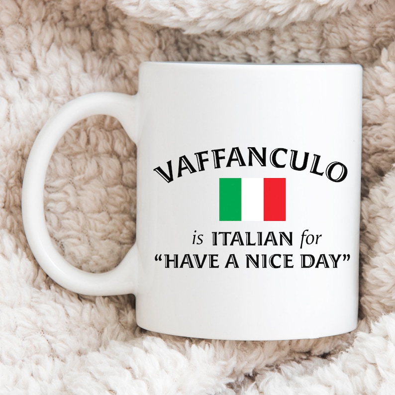 Vaffanculo Coffee Mugs Funny Swear Cup Gifts Sarcastic Italy Ceramic Mugs Italian Friend Birthday Italiano Profanity Have A Nice Day 165 All White 11 oz