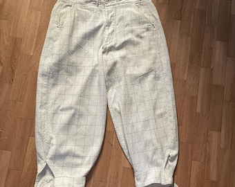 Vintage 1930s Golf Knickerbockers: Windowpane Cotton Plus Fours