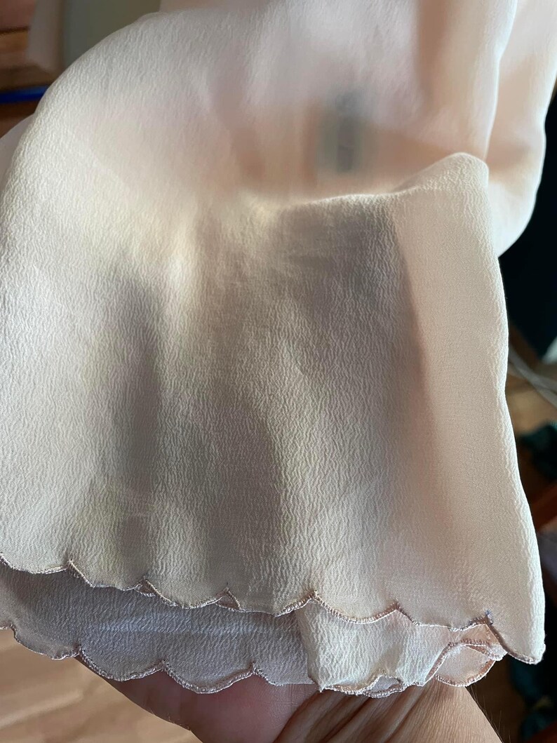 PEONY vintage 1950s Silk Nightgown Slip Dress, SHANGHAI Embroidered Off White Bridal Lingerie dress main image 1