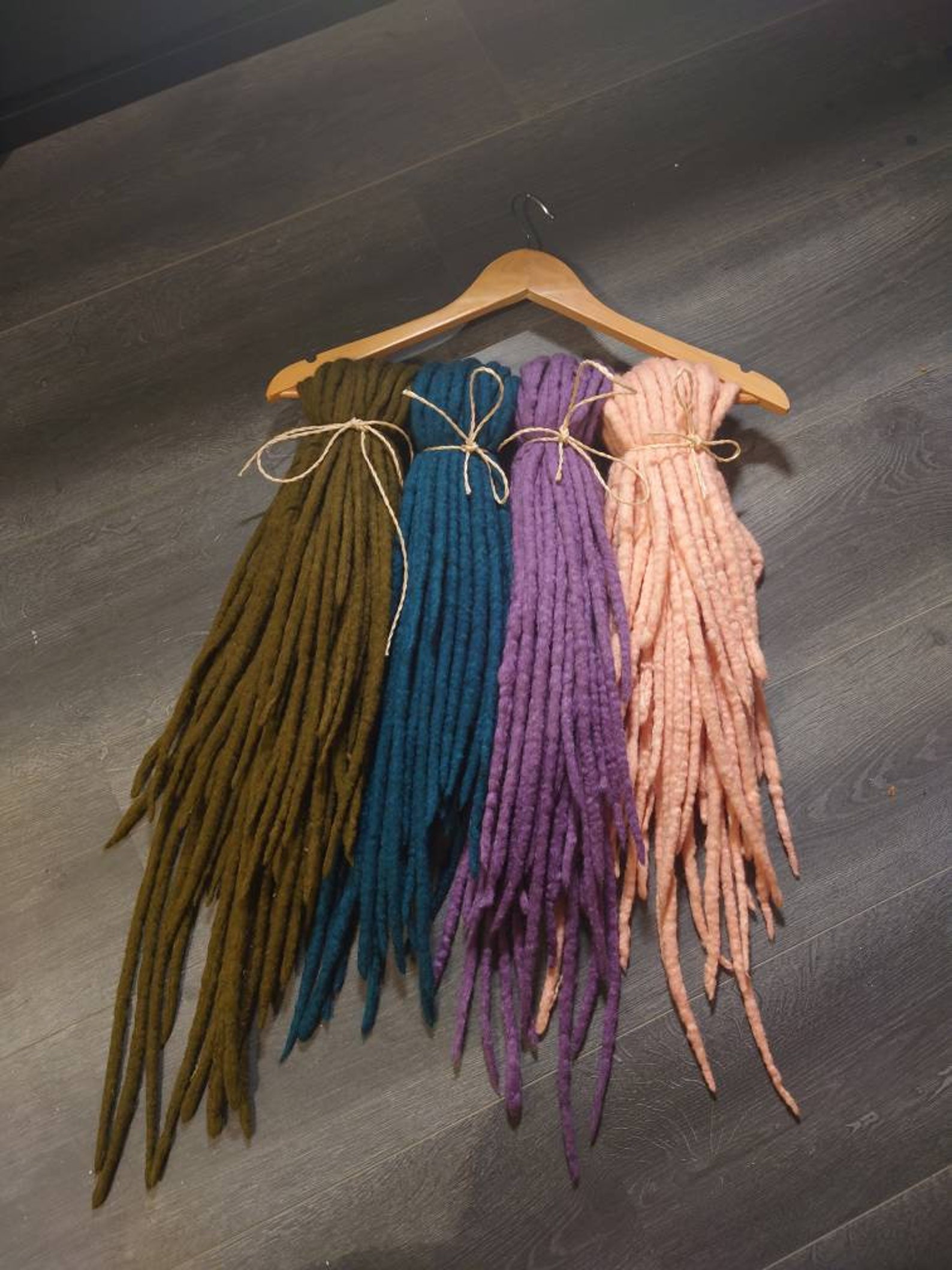 Complete Set Handmade Double Ended Grey Wool Dreads 30 - Etsy
