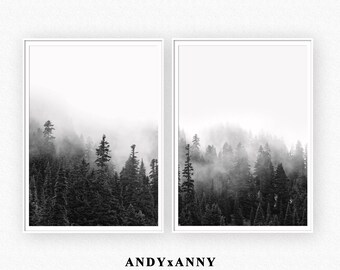 black white forest etsy