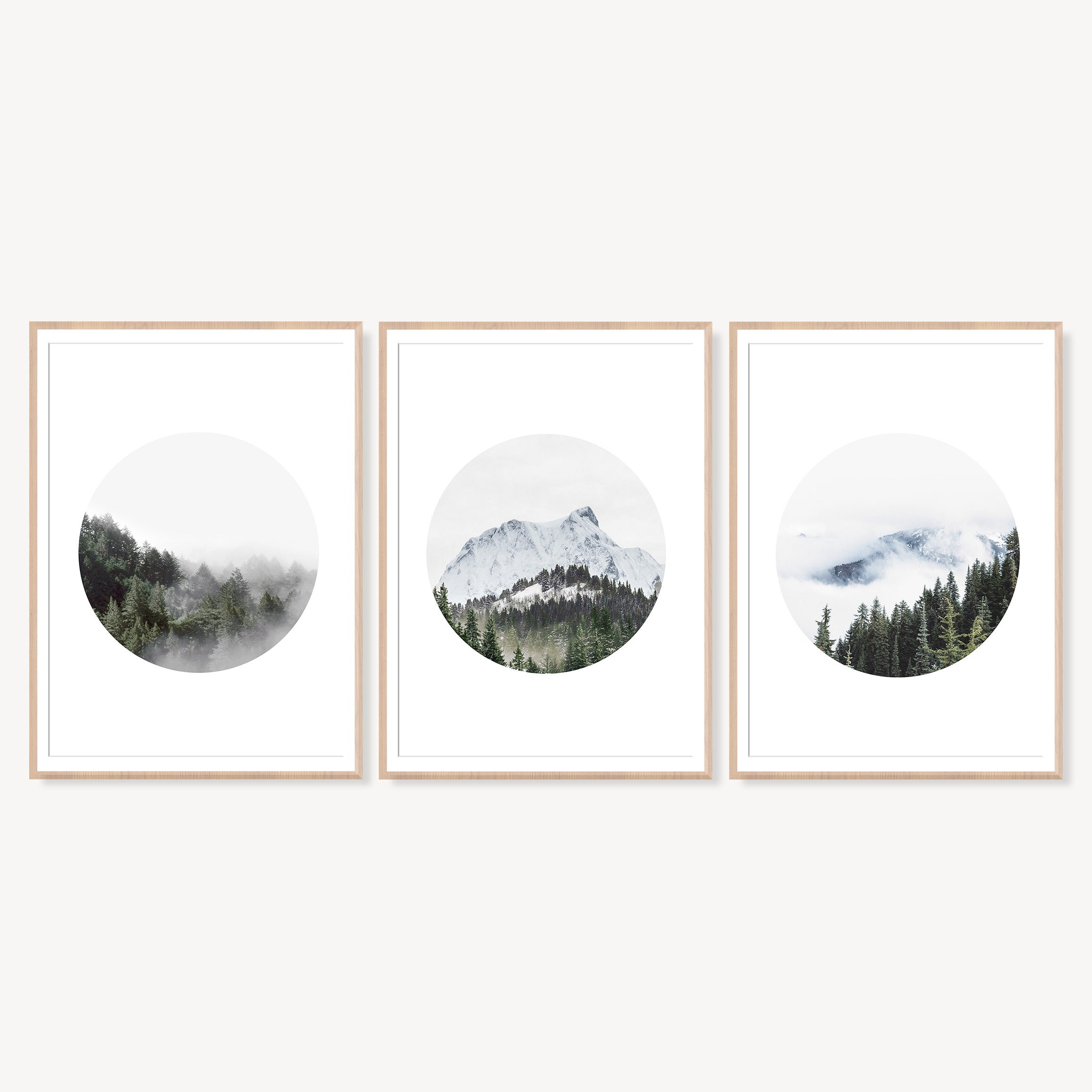 Set of Forest Wall Art Forest Prints Forest 3 Piece Minimalist Etsy
