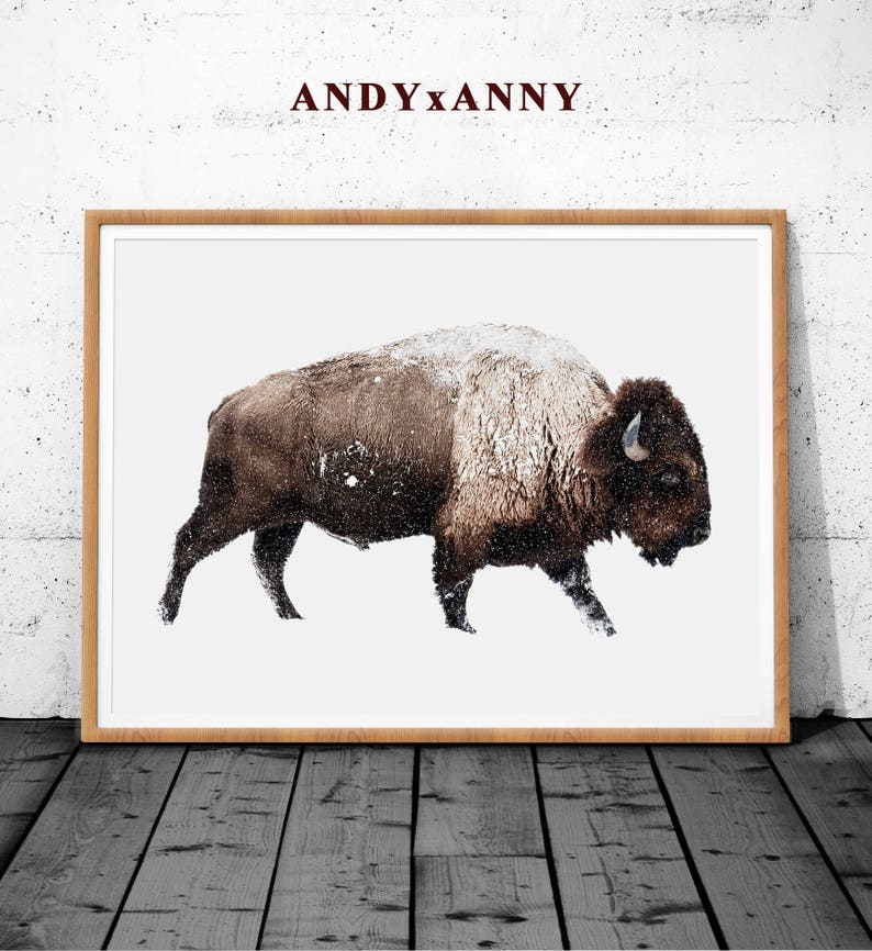 Bison Wall Decor Bison Animal Poster Print Bison Poster Print Large Wall Art Print Bison Print Bison Digital Prints Buffalo Wall Art