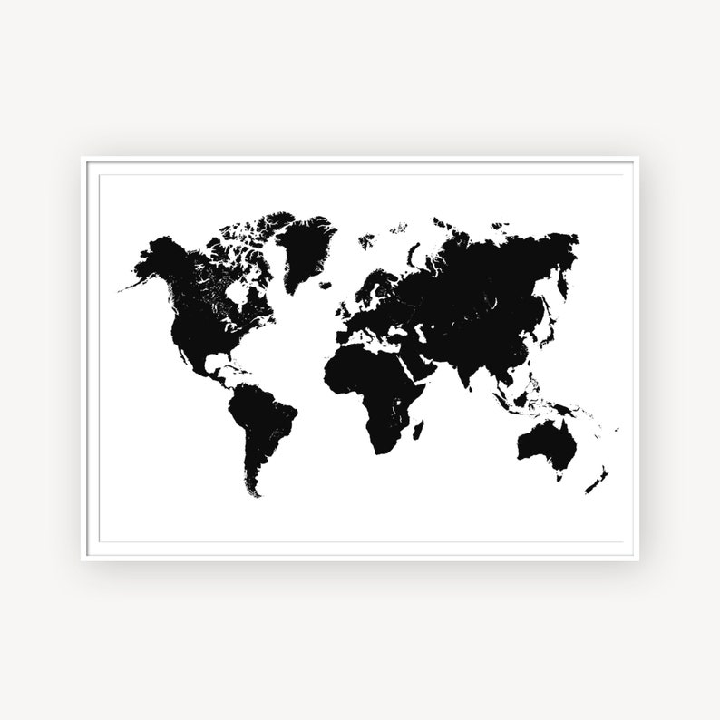 World Map Wood Poster Printable World Map World Map Wall Etsy