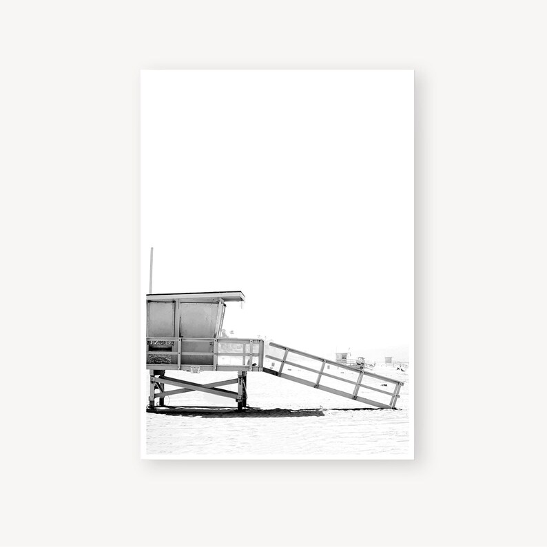 Set of 6 Beach Prints Coastal Print Set Black and White Etsy