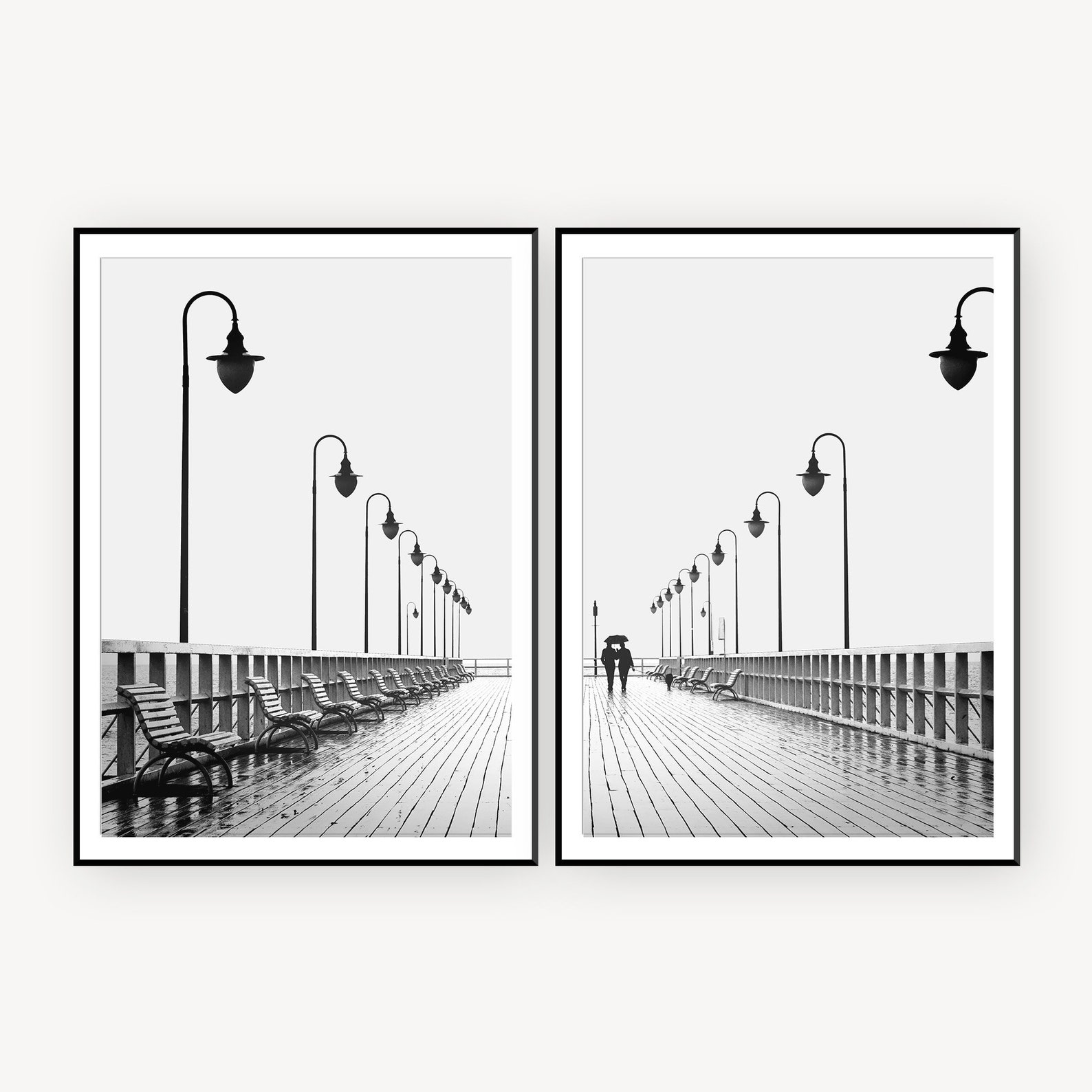 Set of 2 Minimalist Prints Black White Print Photography Etsy