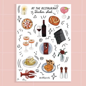 Foodie, Sushi & Fast Food Sticker Sheet A6