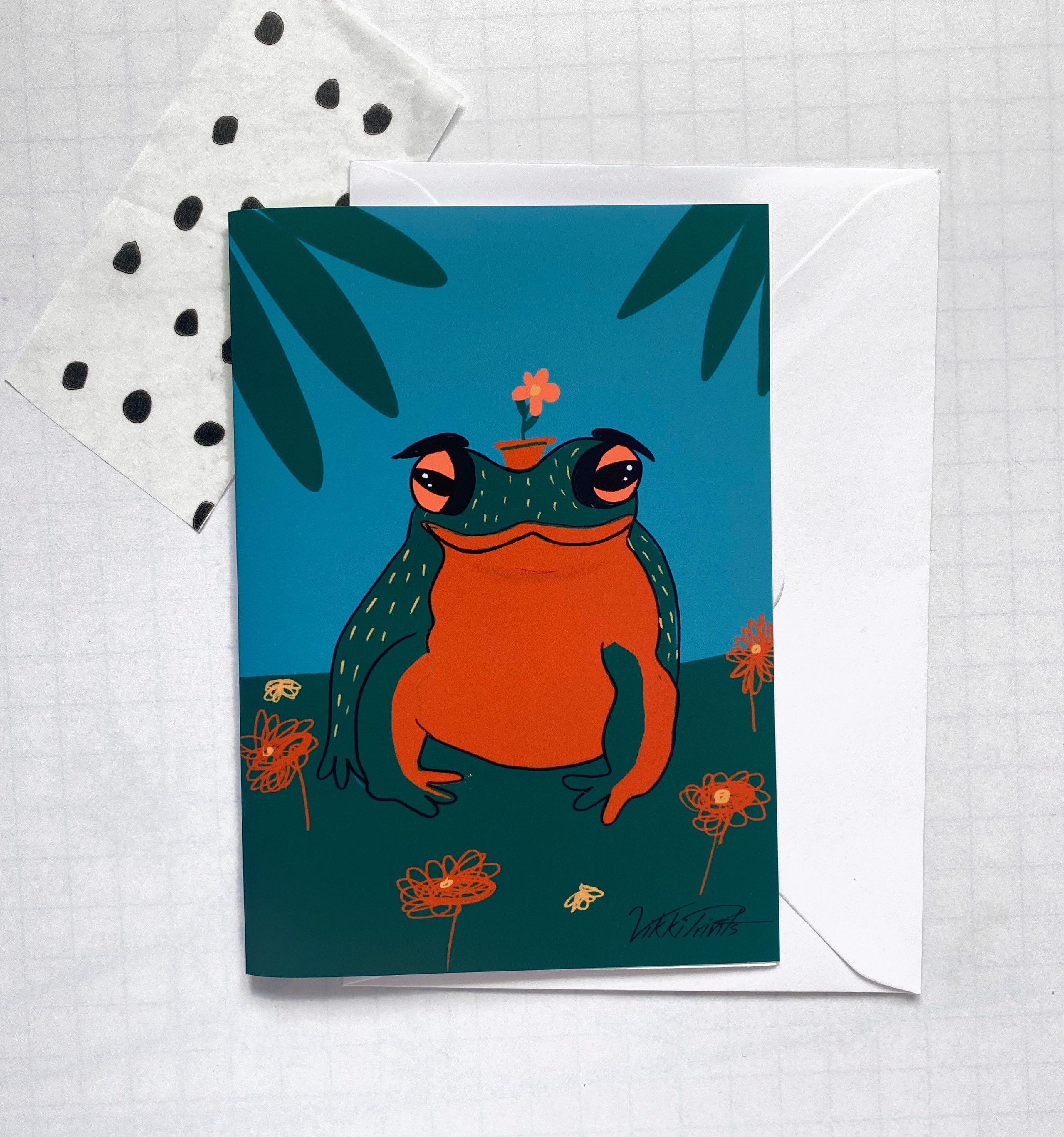 Lustige Frosch Karten Frosch Kuchen Karte Kröte | Etsy