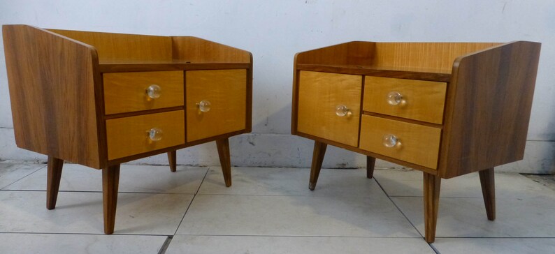 Danish Modern Compact Night Stands End Tables \u2013 Perfect for Small Spaces Rosewood Scandinavian Design 1950s Art Deco