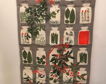 Vtg Verna Neumann Linen Spice Kitchen Dish Tea Towel ONE