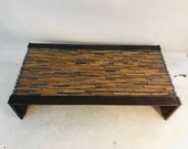 MCM Percival Laufer Coffee Table Brazilian Rosewood Exotic Woods Mosaic with Glass Top Danish Modern
