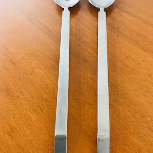 Alessi Salad Set 4180-14 &quot;Dry&quot; Posate per Insalata in Acciaio inox 18/10 in Original Box Post Modern MCM Achille Castiglioni