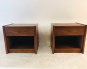 1970s Danish Modern Rosewood Night Stands MCM Made in USA
