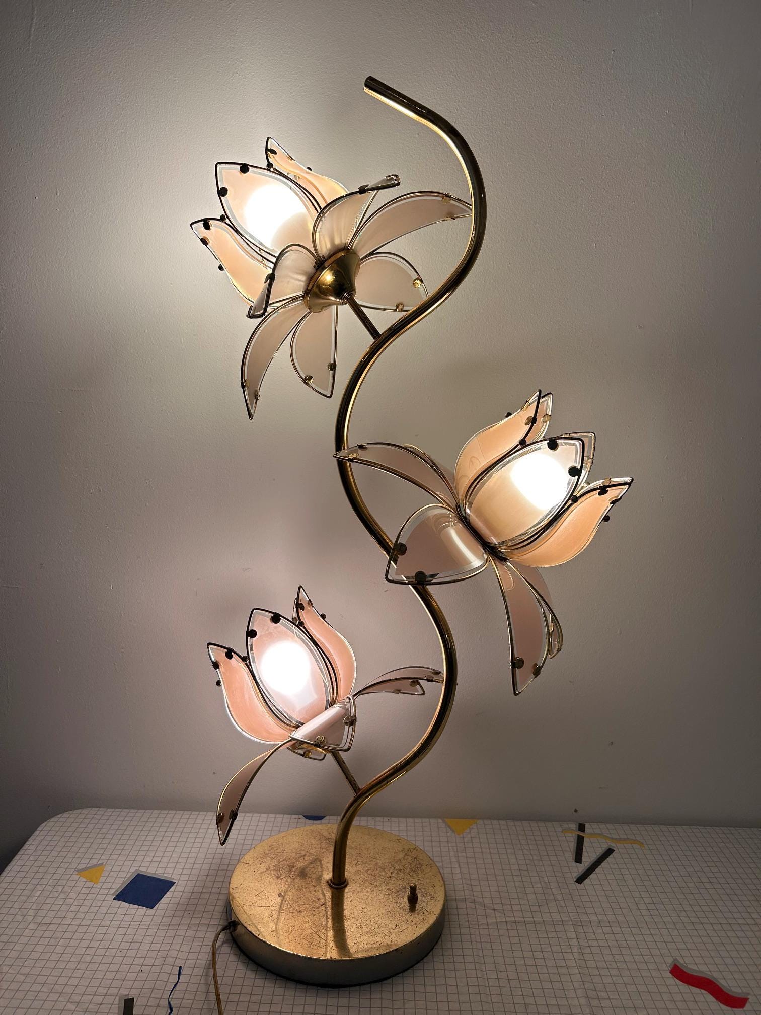Vintage flower lamp - Etsy 日本