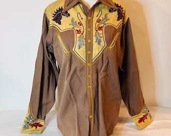 Vtg 1940s Sam A Forman Western Cowboy Cowgirl Wool Rockabilly 40