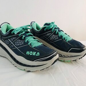 Hoka One One Womens Bondi 6 1019270 LRNC Gray Running Shoes Lace Up Size 10