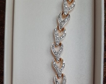 Genuine diamond accent/ Tennis Bracelet 18k gold plated/ Clearance Prices