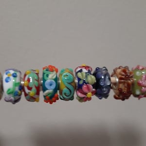 Murano bump Lampwork Beads, Bracelet charms, Jewelry Supplies