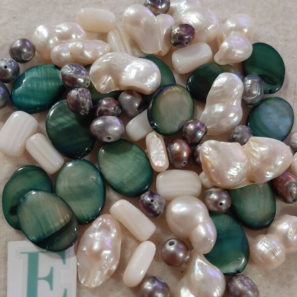 Keishi 75pc pearl 10-40mm beads, ASSORTED BAGS, Jewelry supplies