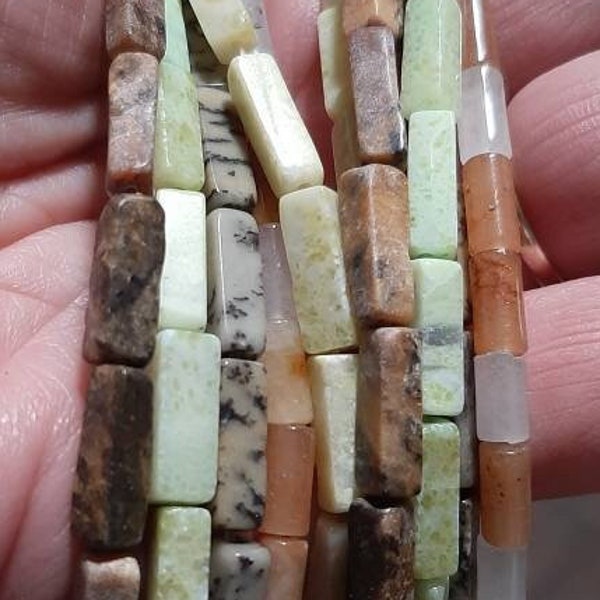 Tube Jasper & Agate Gemstone Beads/ Jewelry Supplies/Craft supplies