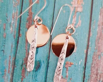 Mixed metal earrings