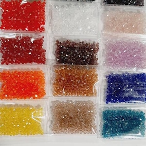 Crystal 2mm Bicone 300 pcs., Jewelry Supplies, Crafting, Jewelry Making,Compatible with Swarovski/ AB Style