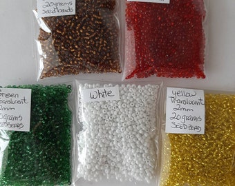 Seed Bead 20gr. 11/0 2mm Glass Craft Supplies, Jewelry supplies