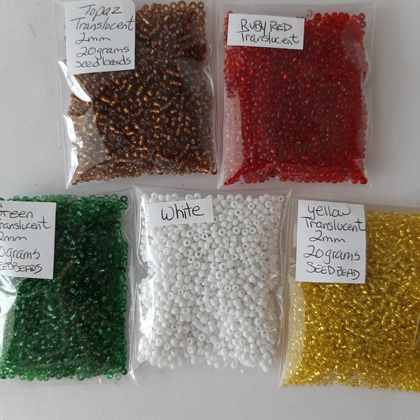 Seed Bead 20gr. 11/0 2mm Glass Craft Supplies, Jewelry supplies