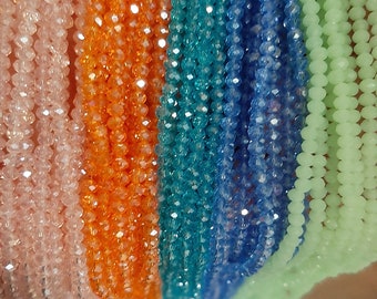 2mm Rondelle Crystals, GLASS Jewelry Supplies, Crafting Supplies
